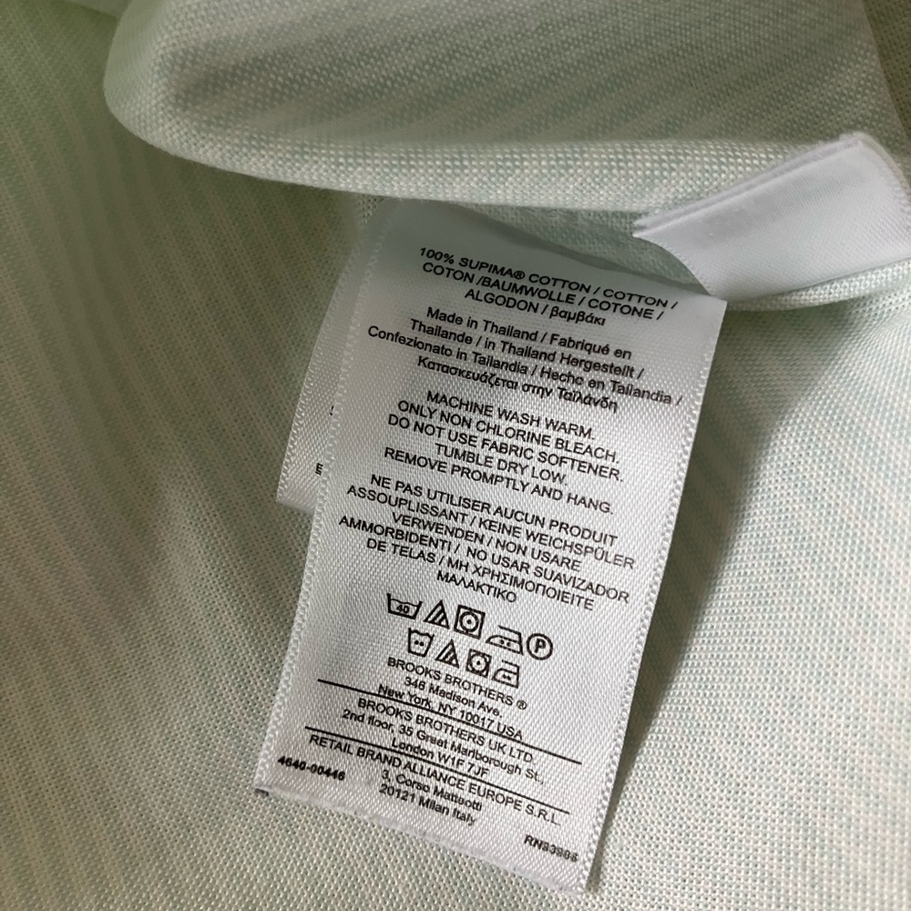 BROOKS BROTHERS Mint Green and White Striped Cotton Button Down Size 2 - Picture 13 of 13